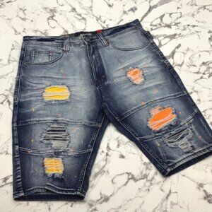 Men's Makobi Dk Blue Blast Denim Shorts NWT
